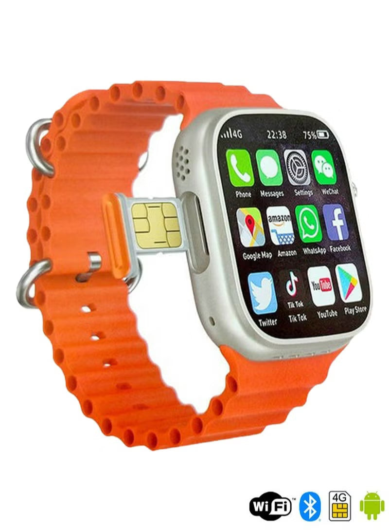 4G SIM Smart Watch S9 Ultra 4GB Ram 64GB Rom 2.2 inch Display Support Google store download application Built In Wifi GPS Bluetooth Fitness Tracker