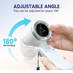 Handheld Foldable Digital Mist Fan - مروحة ضباب رقمية محمولة وقابلة للطي